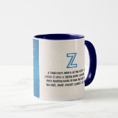 Blaupause-Monogramm Buchstabe Z Tasse (VorderseiteRechts)