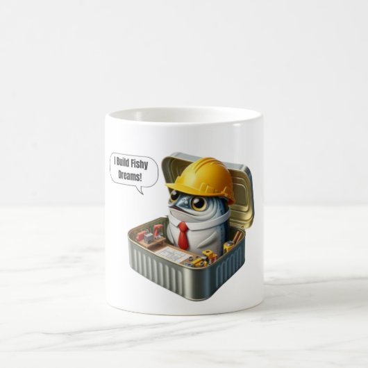 Blaupause Sardinen Ingenieur Kaffee Pause Kunst Kaffeetasse (Mittel)
