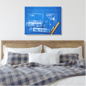Blaupausen Leinwanddruck (Insitu (Schlafzimmer))