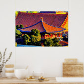 Blaupavillondach | Verbotene Stadt Poster (Küche)