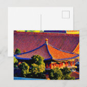 Blaupavillondach | Verbotene Stadt Postkarte (Vorne/Hinten)