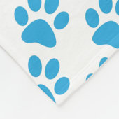 Blaupaw-Prints auf weißem Muster Fleecedecke (Ecke)