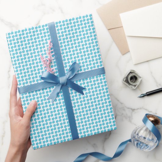 Blauperlmuster Geschenkpapier (Schenken)
