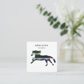 Blaupferd Quadratische Visitenkarte (Stehend Vorderseite)