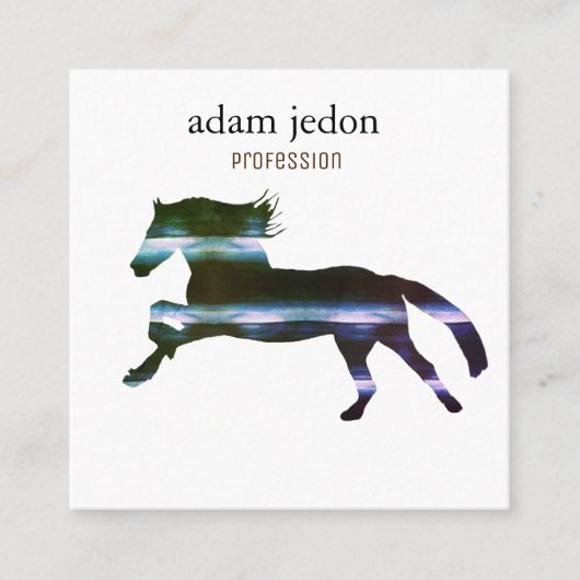 Blaupferd Quadratische Visitenkarte (Vorderseite)