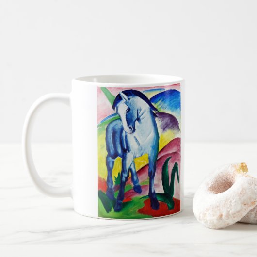 Blaupferd von Franz Marc Kaffeetasse (Mit Donut)