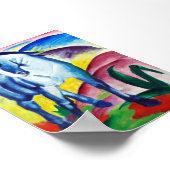 Blaupferd von Franz Marc Poster (Ecke)