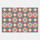 Blaupfirsich Diamond Geometric Geschenkpapier Set (Vorderseite 2)
