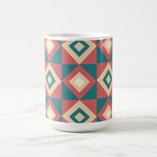 Blaupfirsich Diamond Geometric Kaffeetasse (Mittel)
