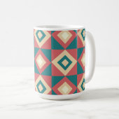 Blaupfirsich Diamond Geometric Kaffeetasse (VorderseiteRechts)