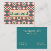 Blaupfirsich Diamond Geometric Visitenkarte (Vorne/Hinten)