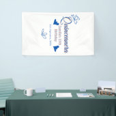 Blaupfirsich Quinceanera 15. Geburtstag rustikale  Banner (Messeveranstaltung)