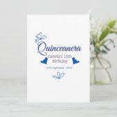 Blaupfirsich Quinceanera 15. Geburtstag rustikale  Einladung (Stehend Vorderseite)