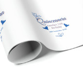 Blaupfirsich Quinceanera 15. Geburtstag rustikale Geschenkpapier (Rolleneckpunkt)