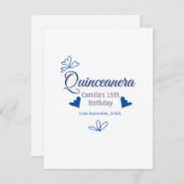 Blaupfirsich Quinceanera 15. Geburtstag rustikale  Mitteilungskarte (Vorne/Hinten)