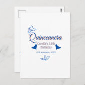 Blaupfirsich Quinceanera 15. Geburtstag rustikale  Postkarte (Vorne/Hinten)