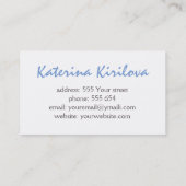 Blaupflaumen Visitenkarte (Rückseite)