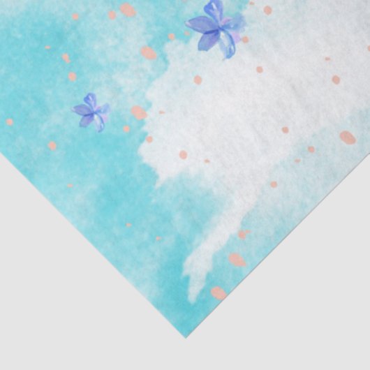 Blaupink-Blume-Muster decoupiert elegant Seidenpapier (Ausschnitt)