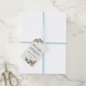 Blaupink Eukalyptus Wasserfarbe Geometrische Hochz Geschenkanhänger (Mit Garn)