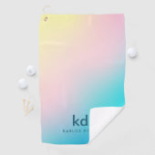 Blaupink Gelb Minimalistisch irisierend Golfhandtuch (Insitu)