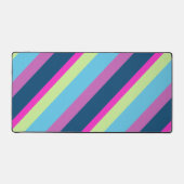 Blaupink Limon Farbige geometrische Retrolinien Schreibtischunterlage (Vorderseite)