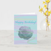 Blaupink mit großer Rose Blume Karte (Gelbe Blume)