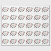 Blaupinkfarbene, geometrische Hochzeitsmonographie Geschenkpapier (Flach)