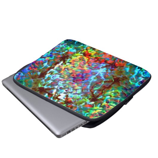 Blaupsychedelischer oder cybernetischer Meeresgest Laptopschutzhülle (Vorne Knopf)