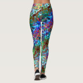 Blaupsychedelischer oder cybernetischer Meeresgest Leggings (Rückseite)