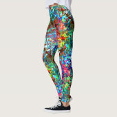 Blaupsychedelischer oder cybernetischer Meeresgest Leggings (Links)