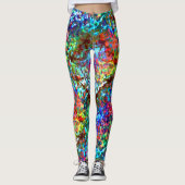 Blaupsychedelischer oder cybernetischer Meeresgest Leggings (Vorderseite)