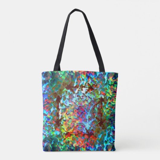 Blaupsychedelischer oder cybernetischer Meeresgest Tasche (Rückseite)