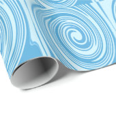 Blaupsychedelisches Swirbelmuster Geschenkpapier (Rolleneckpunkt)