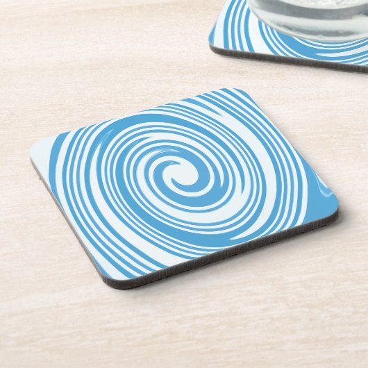 Blaupsychedelisches Swirbelmuster Getränkeuntersetzer (Linke Seite)