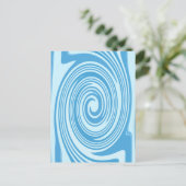 Blaupsychedelisches Swirbelmuster Postkarte (Stehend Vorderseite)