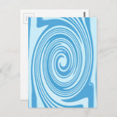 Blaupsychedelisches Swirbelmuster Postkarte (Vorne/Hinten)