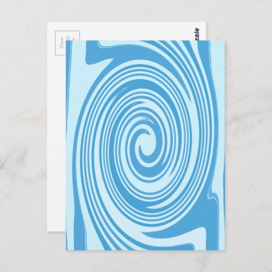 Blaupsychedelisches Swirbelmuster Postkarte (Vorne/Hinten)