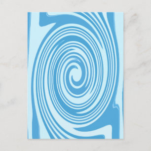 Blaupsychedelisches Swirbelmuster Postkarte