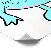 Blaupunk-Mohawkmonster viele Augen Poster (Ecke)