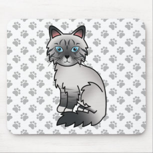 Blaupunkt-Tabby-Birman / Ragdoll Süße Katze & Pfot Mousepad