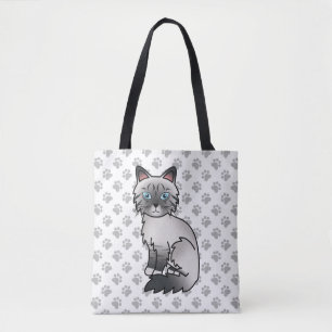 Blaupunkt-Tabby-Birman / Ragdoll Süße Katze & Pfot Tasche