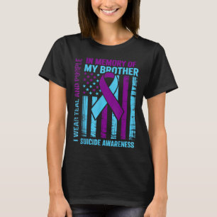 Blaupurpurnes Band Selbstmordbewusstseinsflagge Br T-Shirt