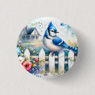 Blauraben-Cottage-Garten-Zaun-Szene Button