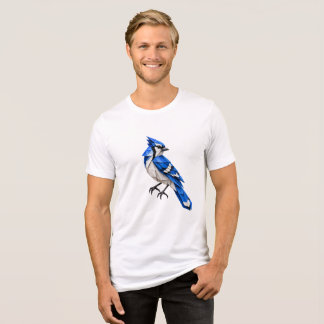 Blauraben-Origami-Vogel Minimale Papierkunst Tri-Blend Shirt