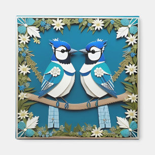 Blauraben-Papierkunst für Naturliebhaber Magnet