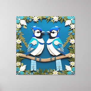 Blauraben-Papierkunst Leinwanddruck