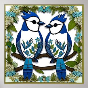 Blauraben-Papierkunst Poster