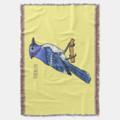 Blauracken-Vogel-Cartoon-Illustration Decke (Vorderseite Vertikal)