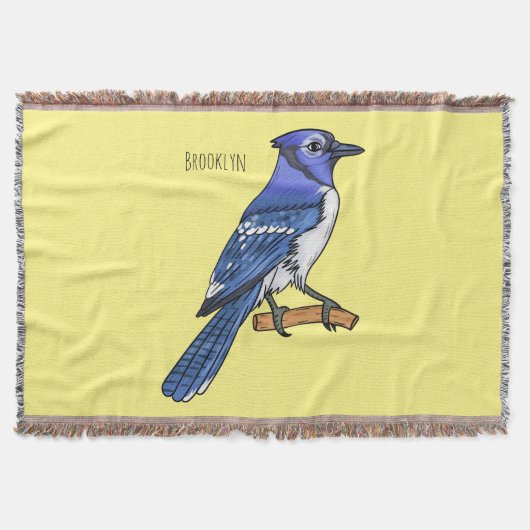 Blauracken-Vogel-Cartoon-Illustration Decke (Vorderseite)