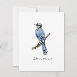Blauracken-Vogel-Flachnotizkarte Dankeskarte